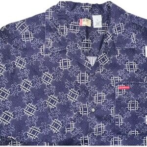 Levi's Red‎ Tab Button Up Shirt Men's Size XL Blue Short Sleeve 100% Cotton Camp